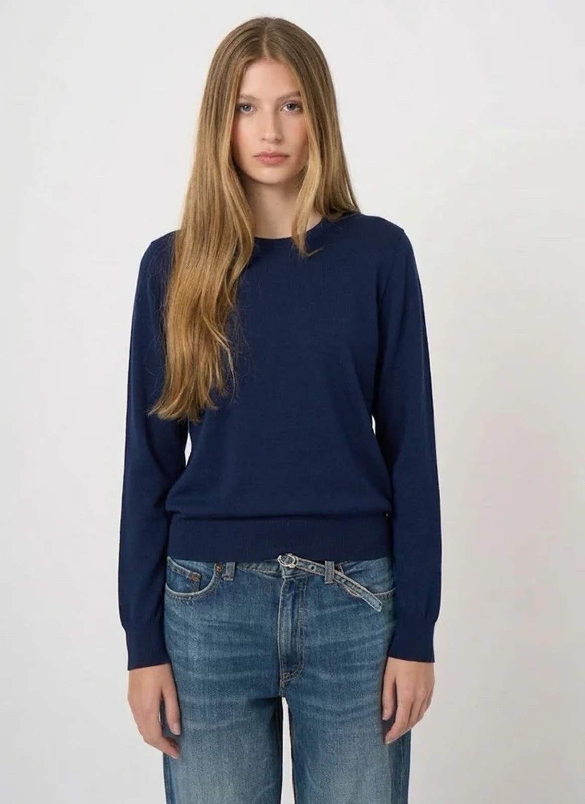 Nwt Repeat Cotton Blend Navy Lightweight Sweater 40 M